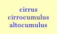 cirrus cirrocumulus altocumulus
